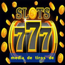 media de tiros de meta por jogo